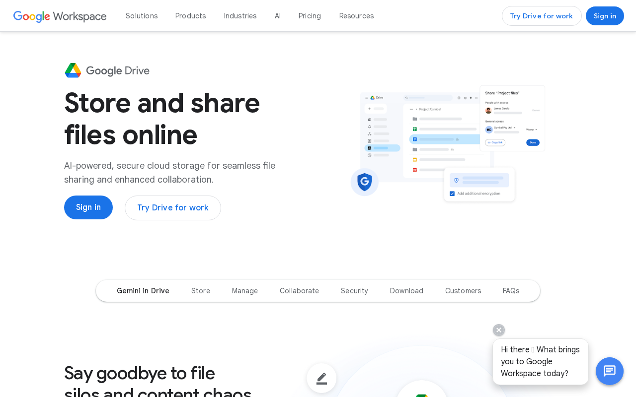 Screenshot of drive.google.com