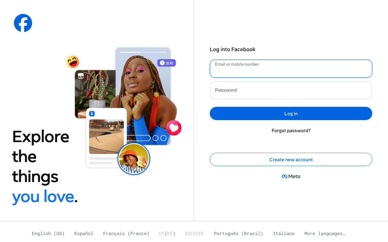 Screenshot of facebook.com