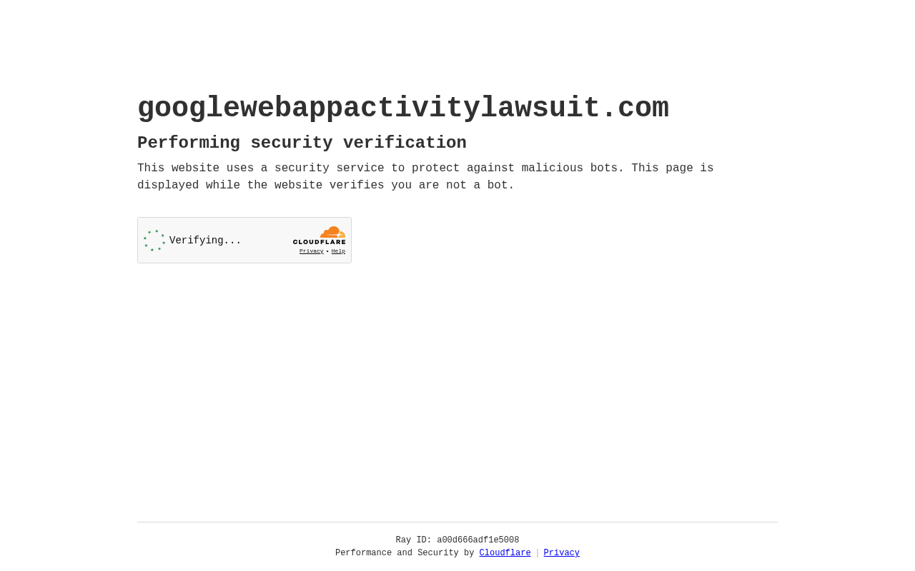 Screenshot of googlewebappactivitylawsuit.com